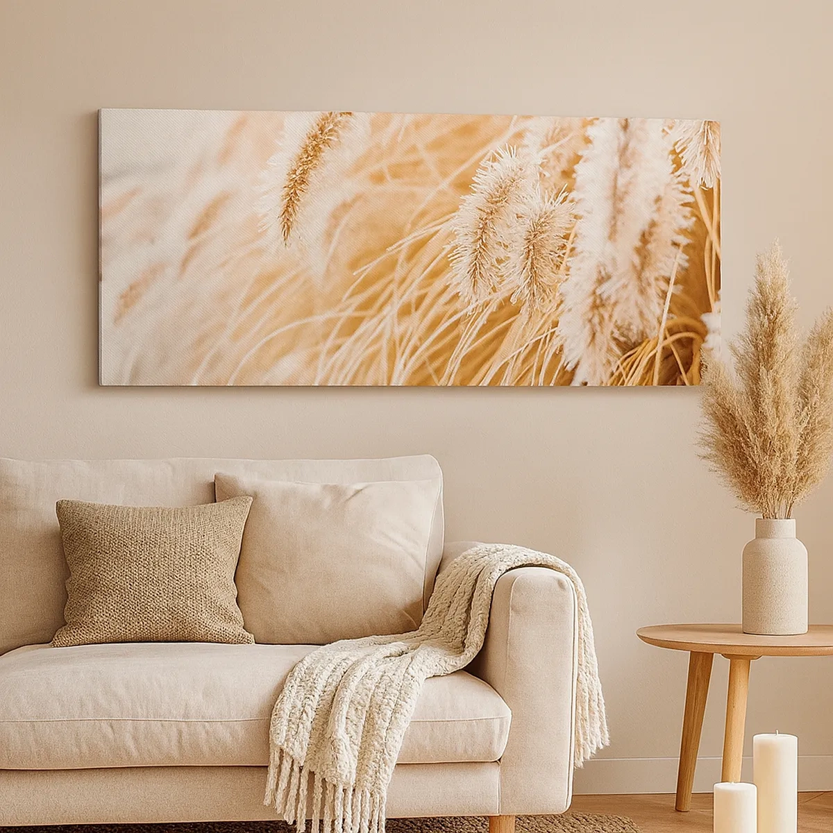 Canvastavla - Bild på duk - Gyllene gräsrassel - 30x30 cm