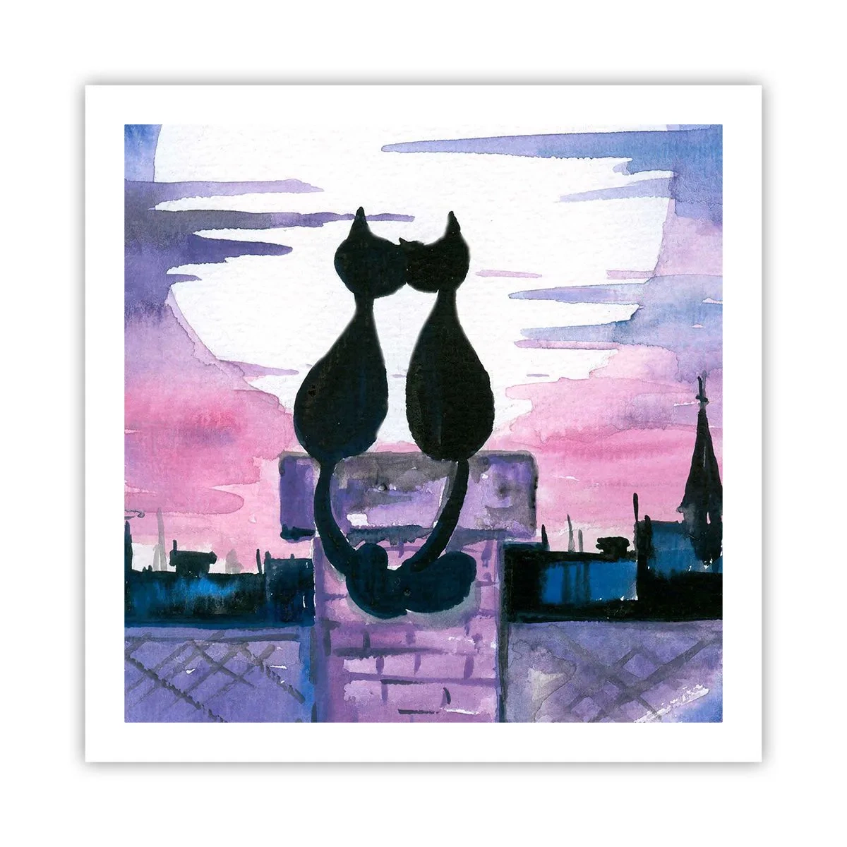 Affisch - Rendez-vous under månen - 60x60 cm