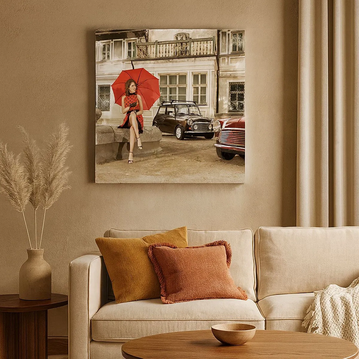 Canvastavla - Bild på duk - Sentimental miniresa - 30x30 cm