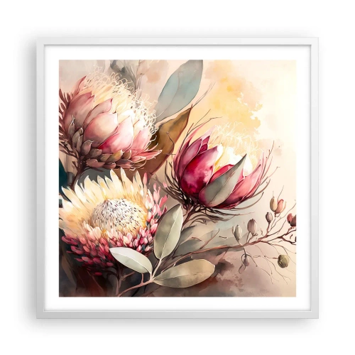 Affisch i vit ram - Från profil och en face - 60x60 cm