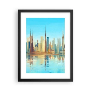Affisch i svart ram - Solig metropol - 30x40 cm