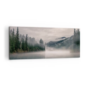 Canvastavla - Bild på duk - I förundran, i dimman - 100x40 cm