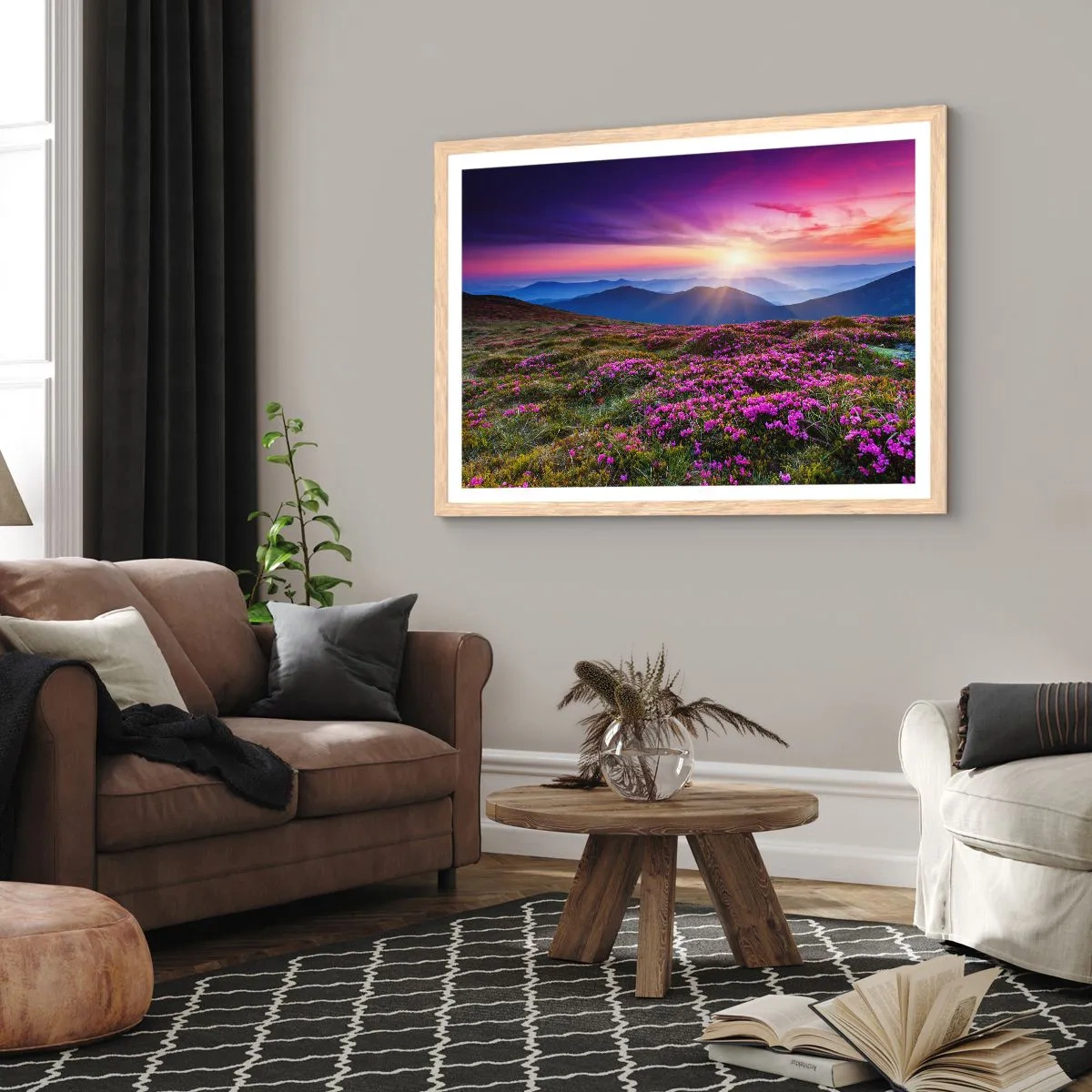 Affisch i ram av ljusek - Doftande örter - 40x30 cm