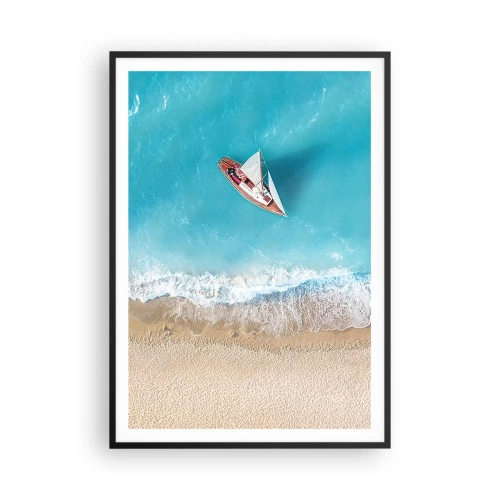 Affisch i svart ram - På gränsen mellan blå och guld - 70x100 cm