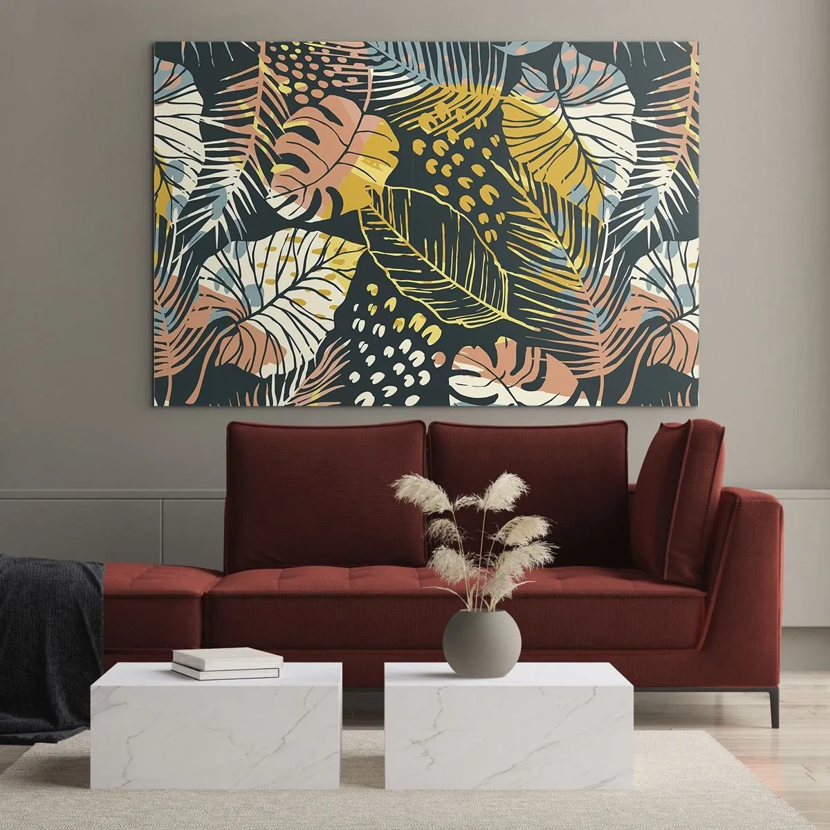 Glastavla - Bild på glas - Lövfantasi - 120x80 cm