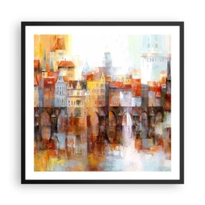 Affisch i svart ram - Vackert under bron - 60x60 cm