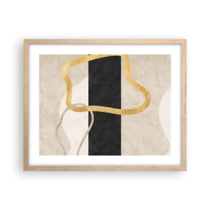 Affisch i ram av ljusek - Slingrande former - 50x40 cm