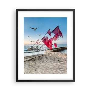 Affisch i svart ram - Välförtjänt vila - 40x50 cm