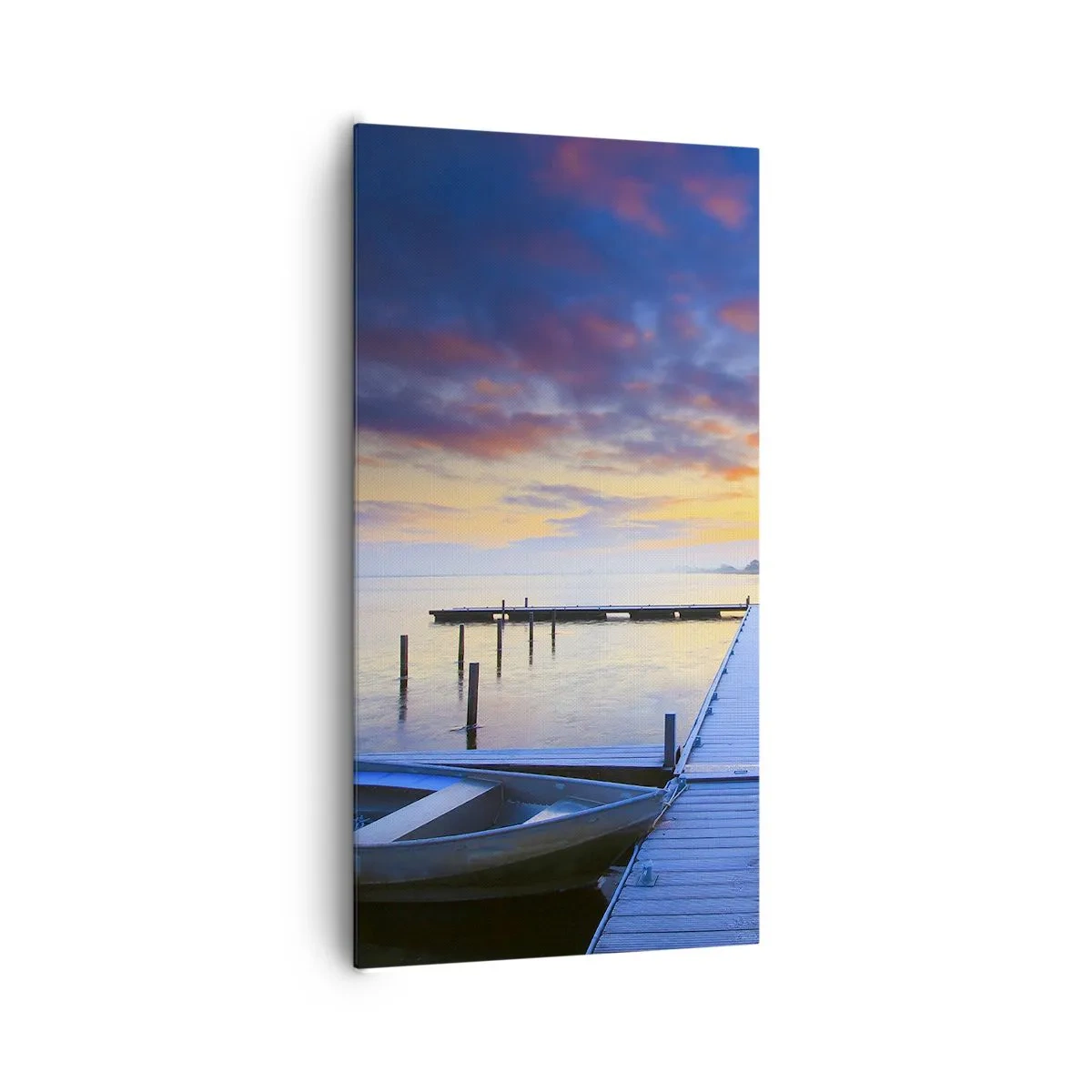 Canvastavla - Bild på duk - Violet-guld ro - 65x120 cm