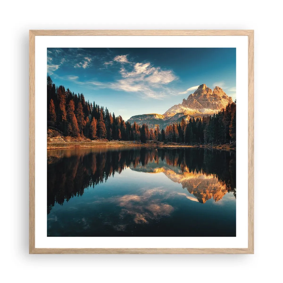 Affisch i ram av ljusek - Dubbelt landskap - 60x60 cm