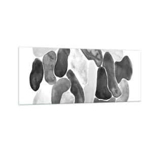 Glastavla - Bild på glas - Stenig abstraktion - 100x40 cm