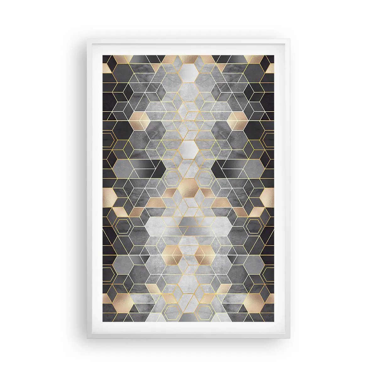Affisch i vit ram - Diamantkomposition - 61x91 cm