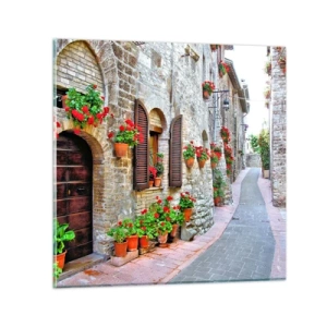 Glastavla - Bild på glas - Italiensk stämning - 40x40 cm