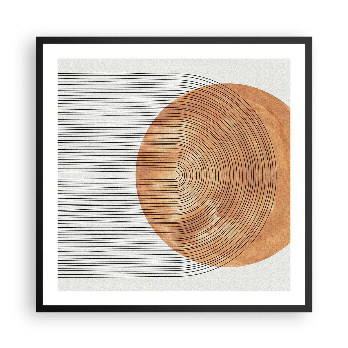 Affisch i svart ram - En solig komposition - 60x60 cm