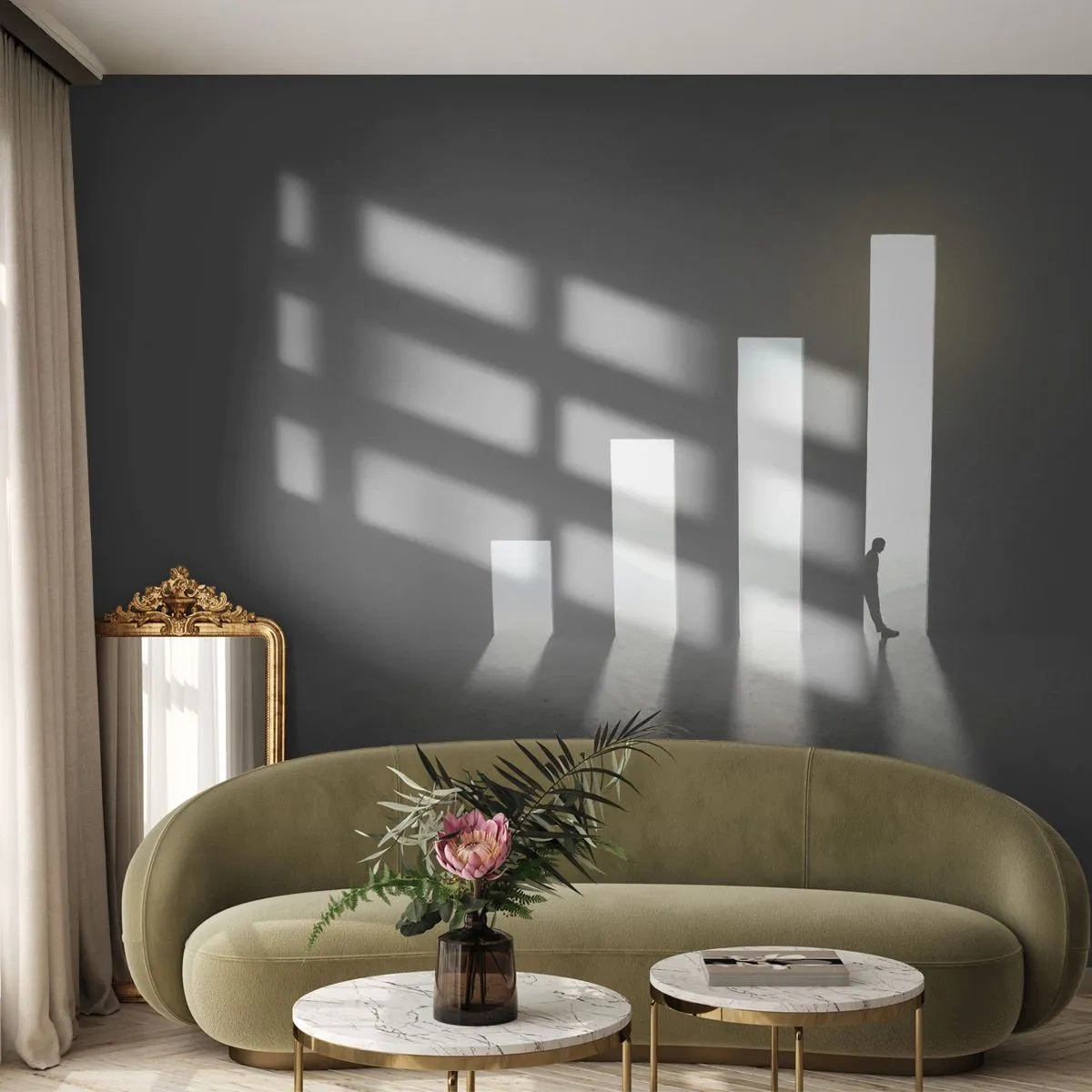 Fototapet Premium Canvas - Framgång - ett intryck - Företag, Arkitektur, Man - 250x175 cm