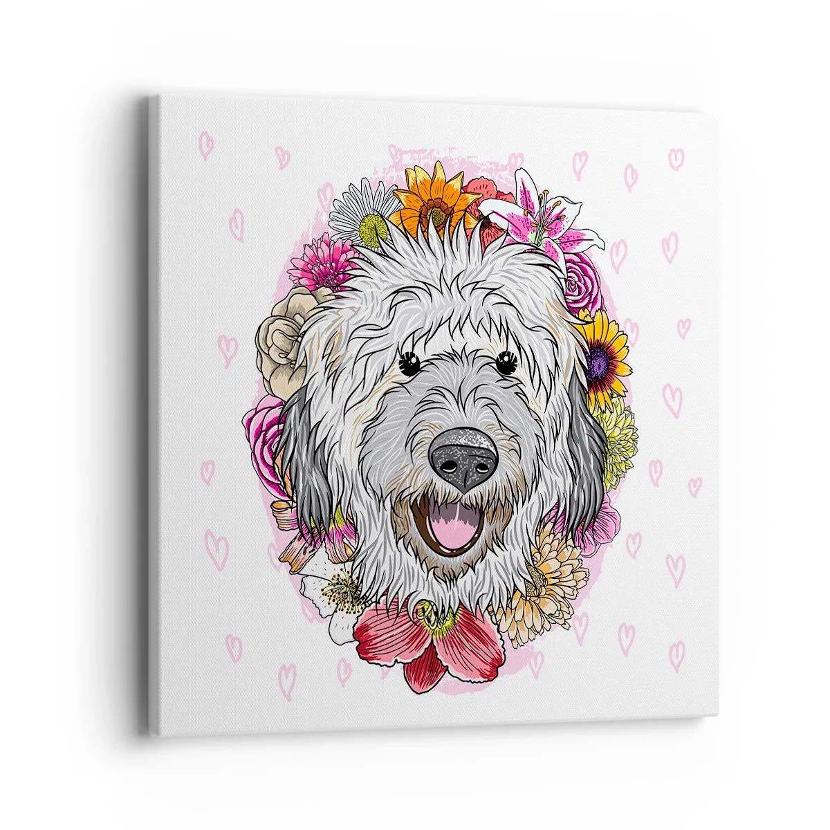 Canvastavla - Bild på duk - Valpglädje - 40x40 cm