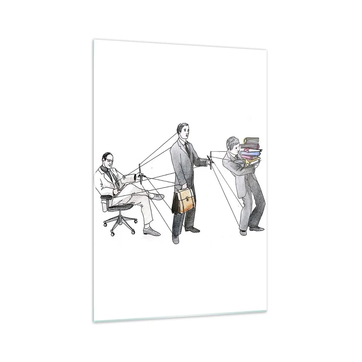 Glastavla - Bild på glas - Var och en har sin chef - 70x100 cm