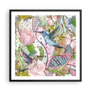 Affisch i svart ram - Inbäddade i klätterväxter - 60x60 cm