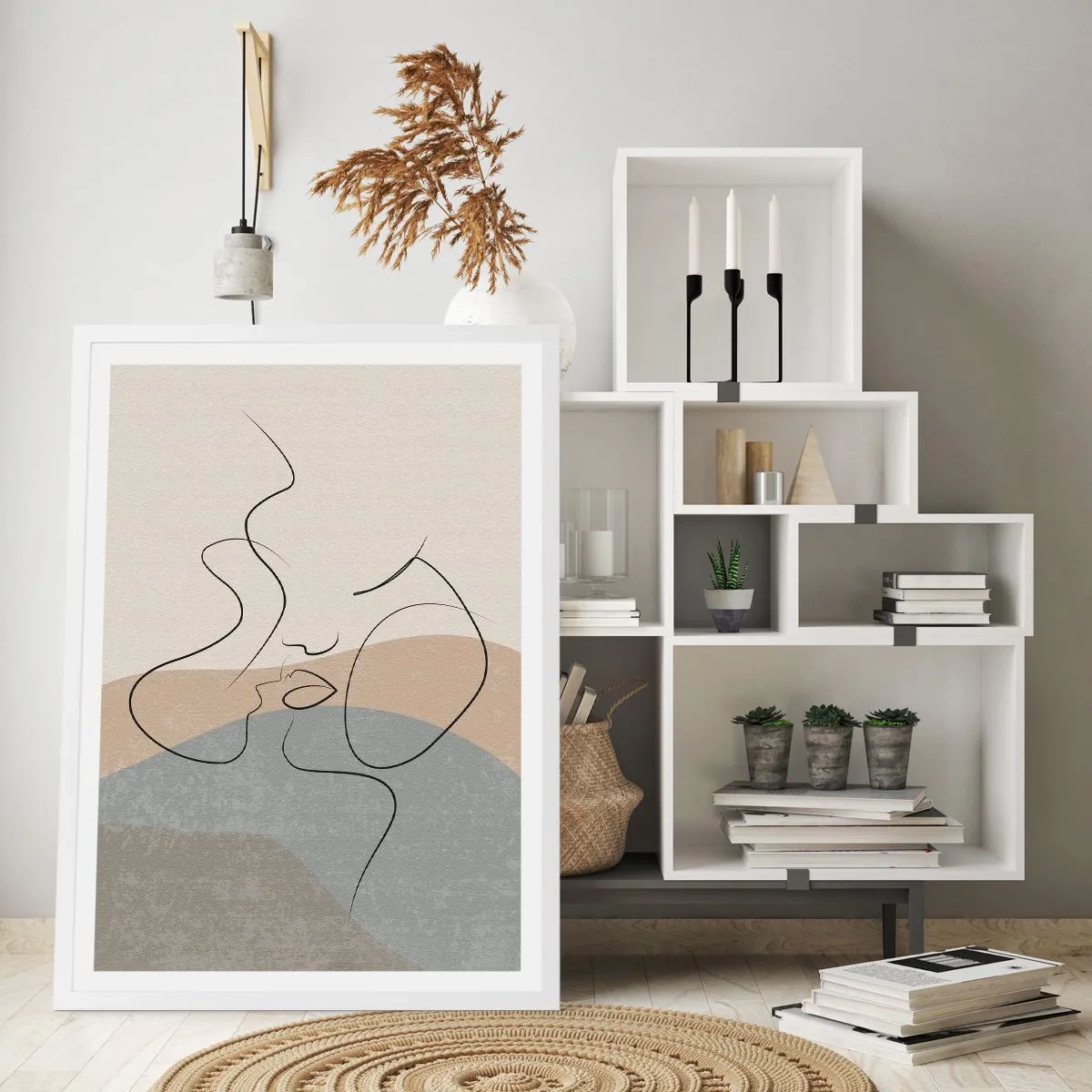 Affisch i vit ram - Beröra med pensel - 40x50 cm