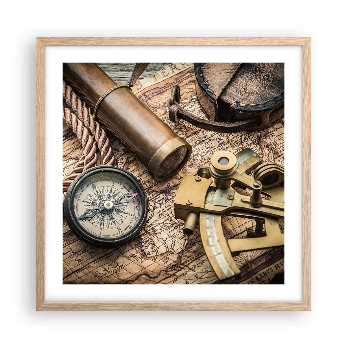 Affisch i ram av ljusek - Sätt ut kursen - 50x50 cm