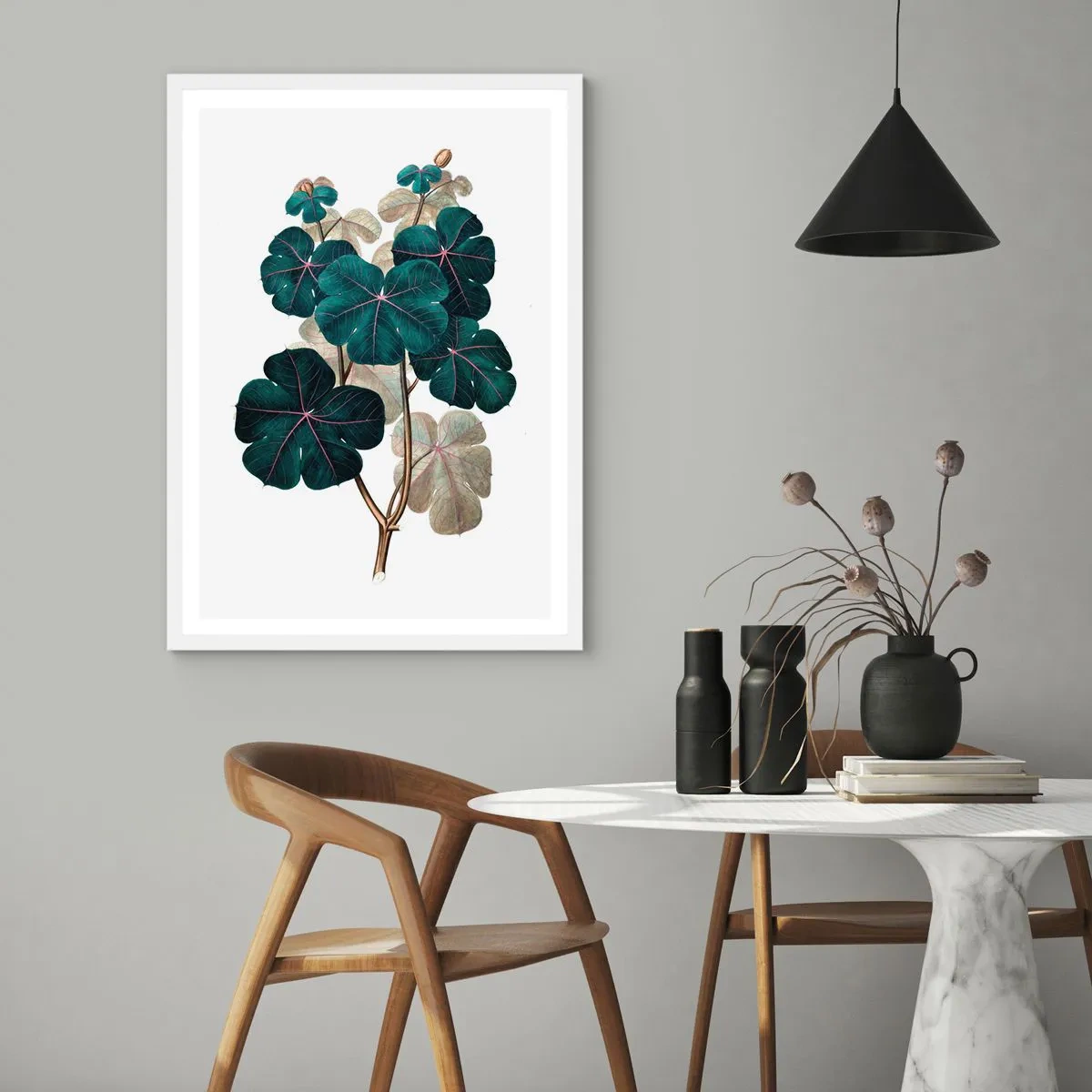 Affisch i vit ram - Från ett gammalt herbarium - 40x50 cm