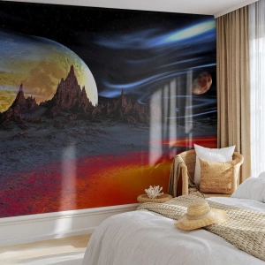 Fototapet Premium Canvas - Okänd värld - Abstraktion, Kosmos, 3D - 250x175 cm