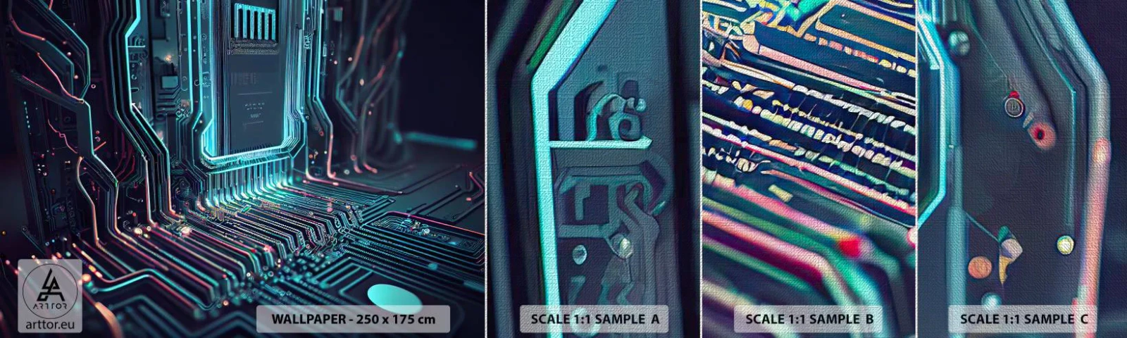 Provbit av fototapet Premium Canvas - Så här tänker jag... - Teknologi, Dator, Processor - 100x30 cm