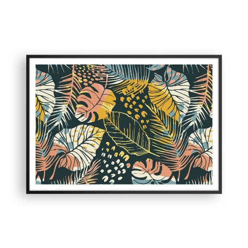 Affisch i svart ram - Lövfantasi - 100x70 cm