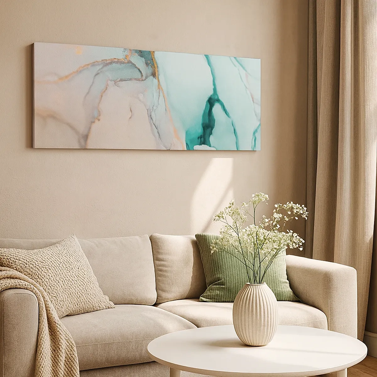 Canvastavla - Bild på duk - Formernas och färgernas dans - 30x30 cm