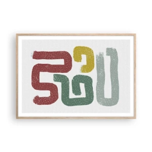 Affisch i ram av ljusek - På ett okänt språk - 100x70 cm