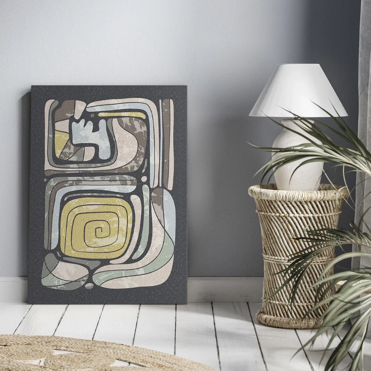 Canvastavla - Bild på duk - Abstraktion i en förcolumbiansk anda - 50x70 cm