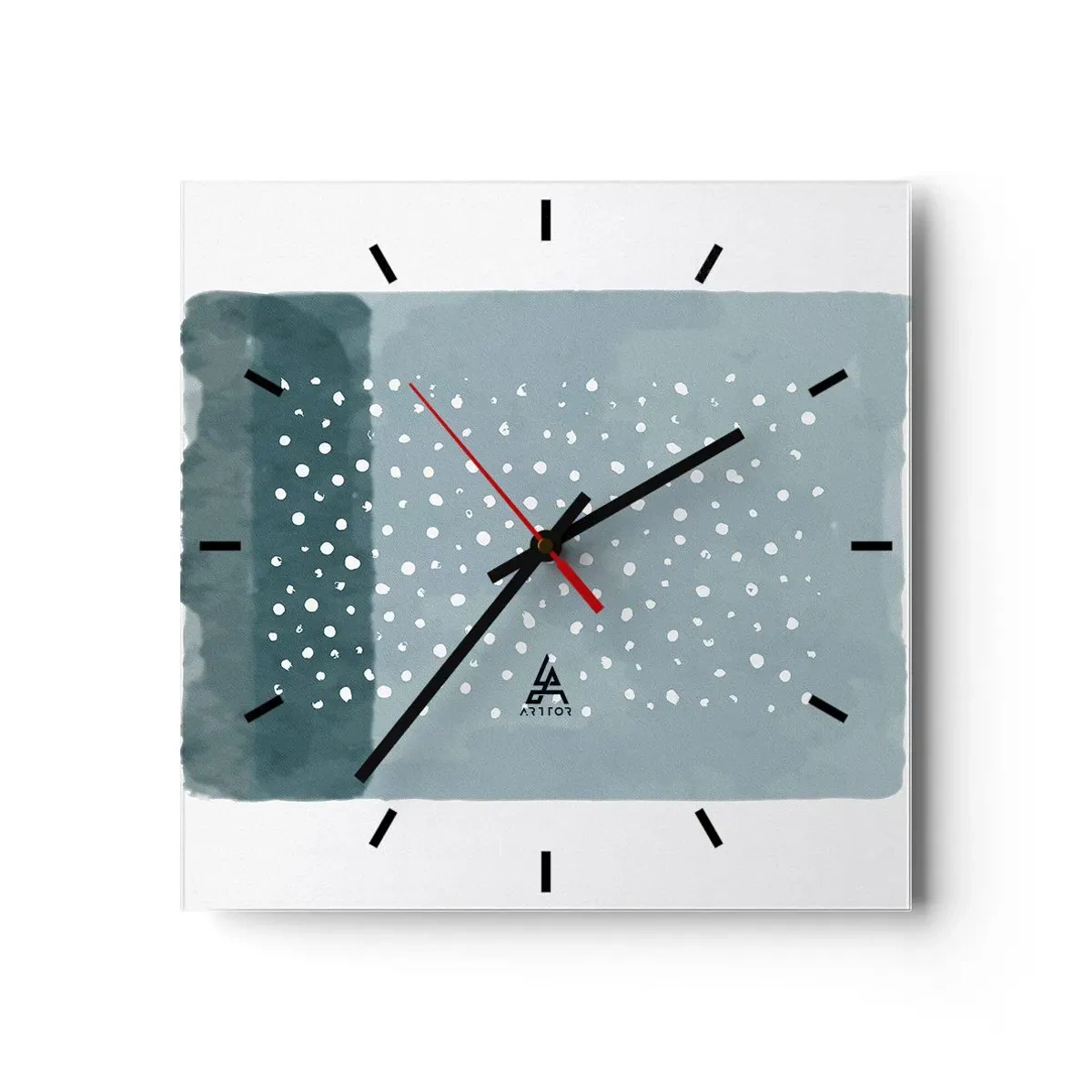 Väggklocka - Klocka på glas - Uppstådda ur det blåa - 40x40 cm