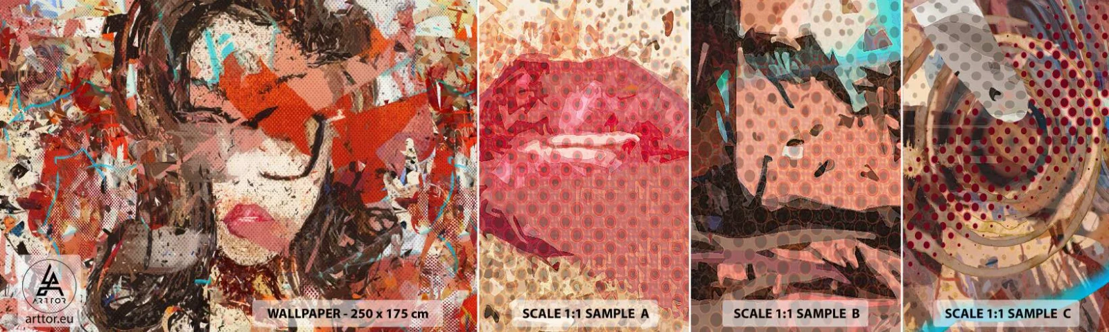 Fototapet Prov Standard Eco - Ingen vet på riktigt hurdan du är - Abstraktion, Porträtt av en kvinna, Grafik - 100x30 cm