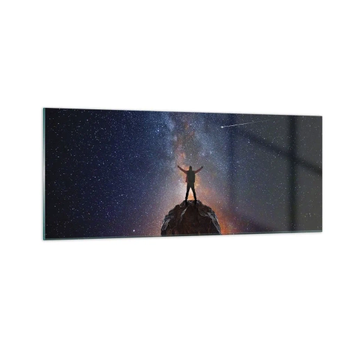Glastavla - Bild på glas - Kraften är med mig! - 100x40 cm
