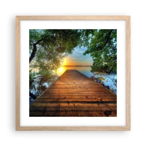 Affisch i ram av ljusek - Sakta ner, sätt dig - 40x40 cm