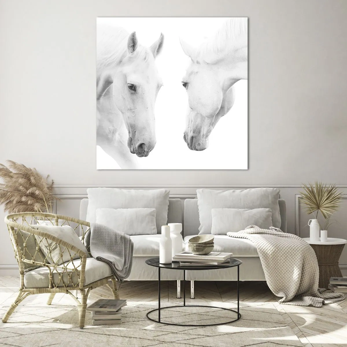 Glastavla - Bild på glas - Är det vänskap…? - 70x70 cm