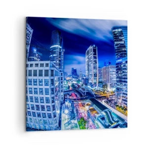 Canvastavla - Bild på duk - Stadens nattrytmer - 50x50 cm