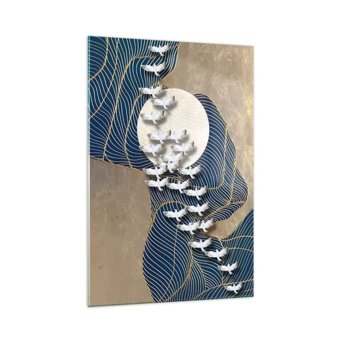 Glastavla - Bild på glas - Frihet, vandring, gemenskap - 70x100 cm