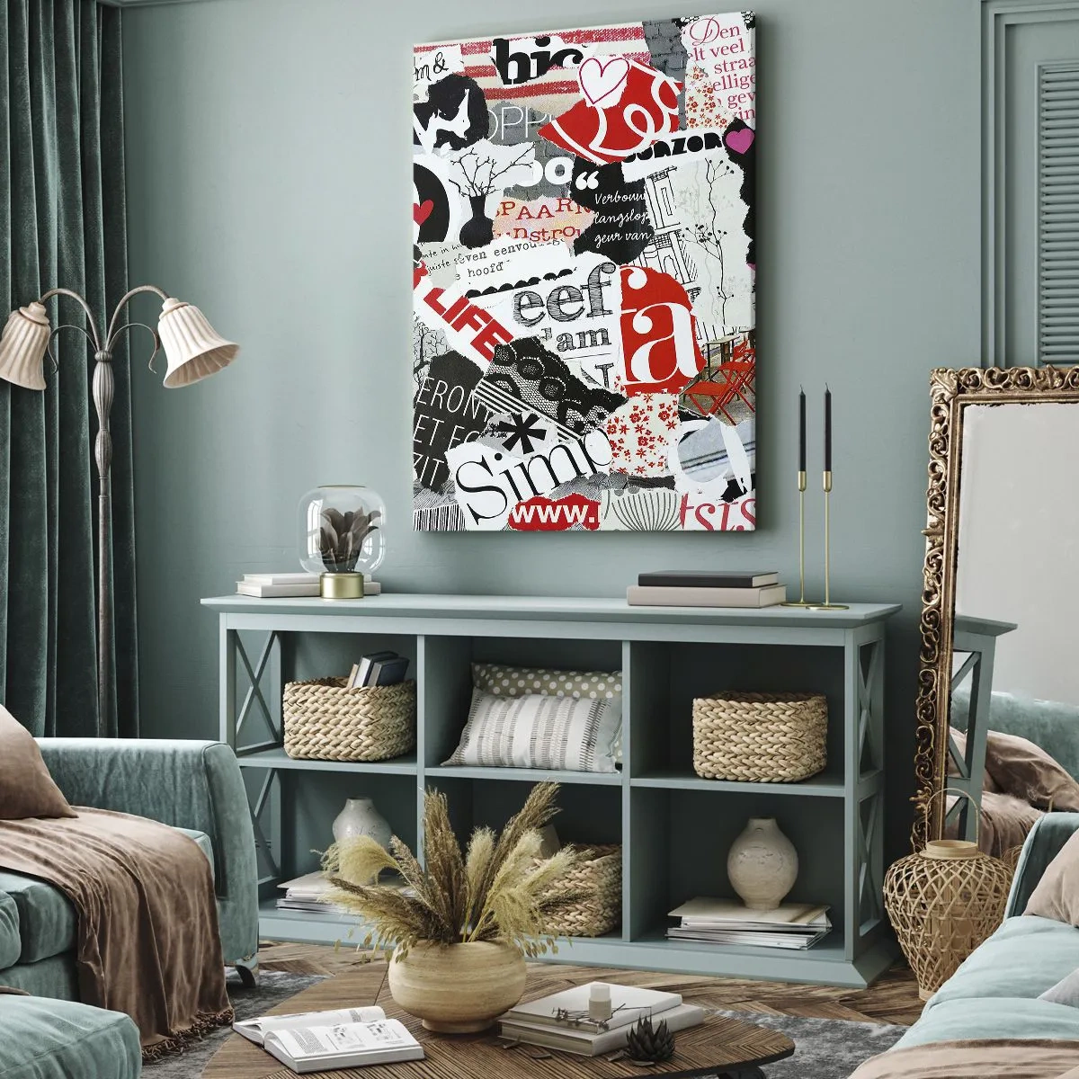 Canvastavla - Bild på duk - Hipster collage - 50x70 cm