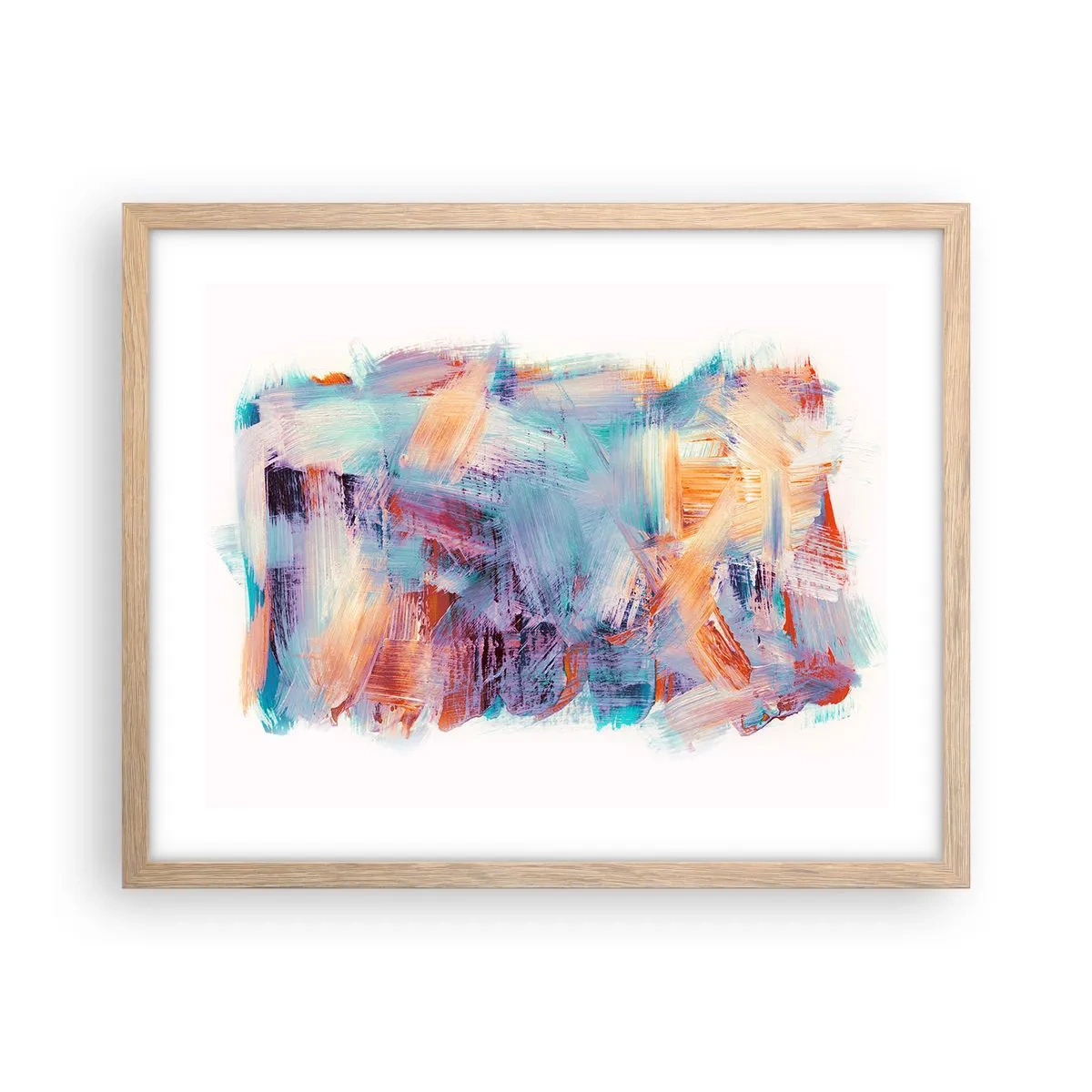 Affisch i ram av ljusek - Färgglad röra - 50x40 cm