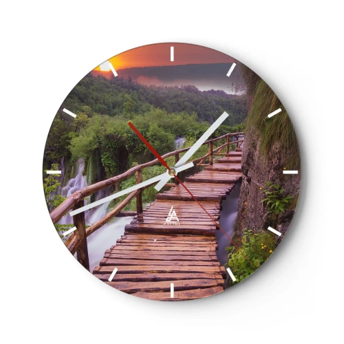 Väggklocka - Klocka på glas - Otrolig skönhet - 40x40 cm