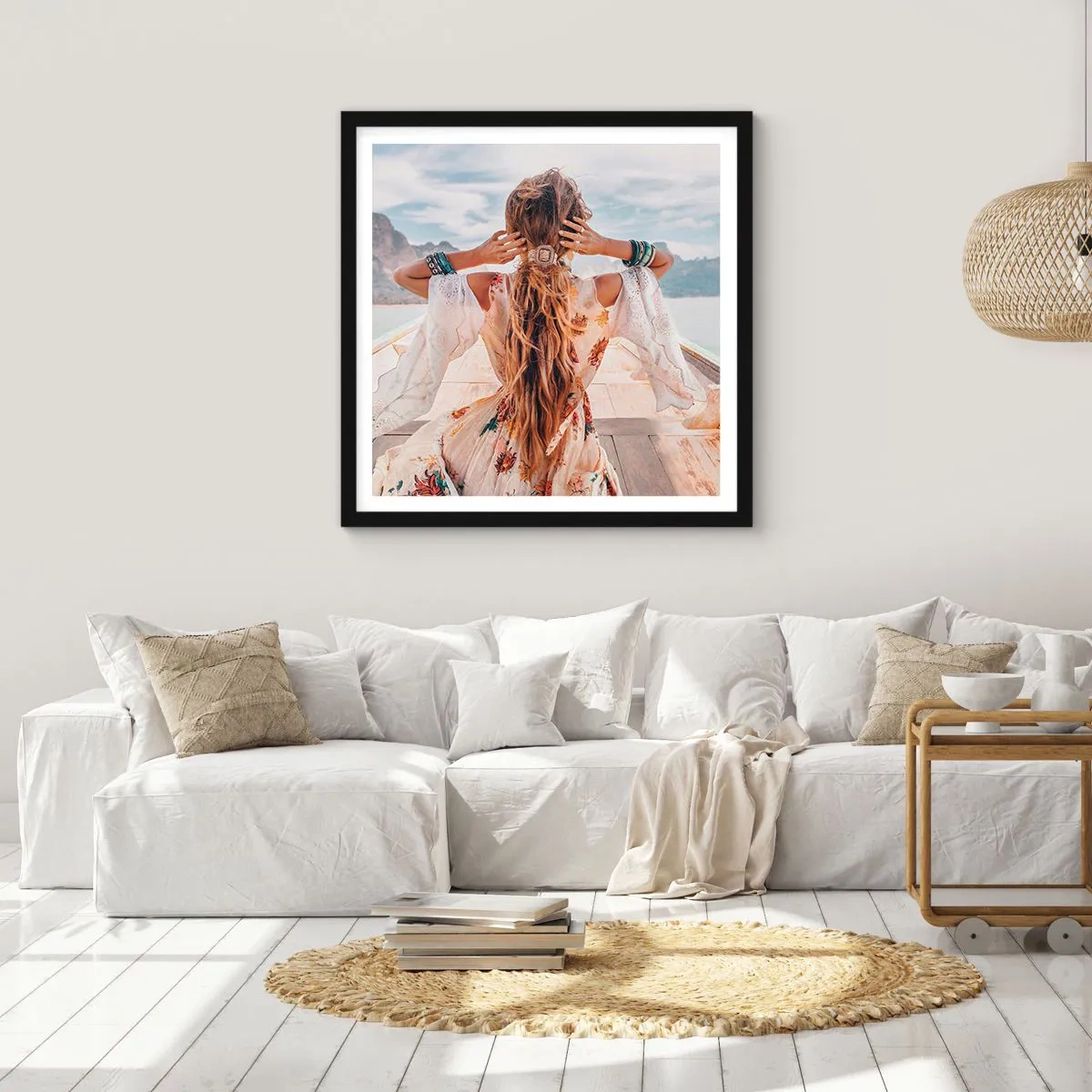 Affisch i svart ram - På väg mot lycka - 40x40 cm