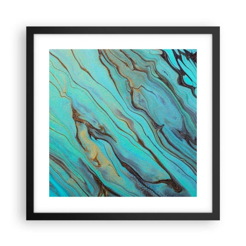 Affisch i svart ram - Turkost tidvatten - 40x40 cm
