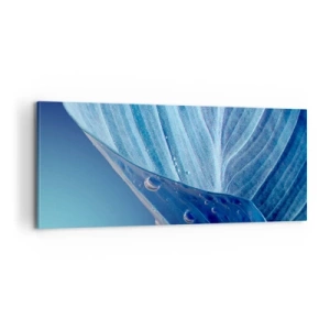 Canvastavla - Bild på duk - Dolda droppar av blått - 100x40 cm