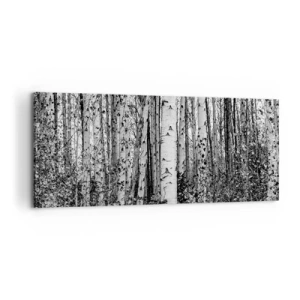 Canvastavla - Bild på duk - Björkpelargång - 100x40 cm