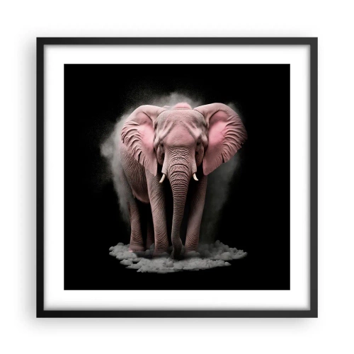 Affisch i svart ram - Tänk inte på en rosa elefant! - 50x50 cm