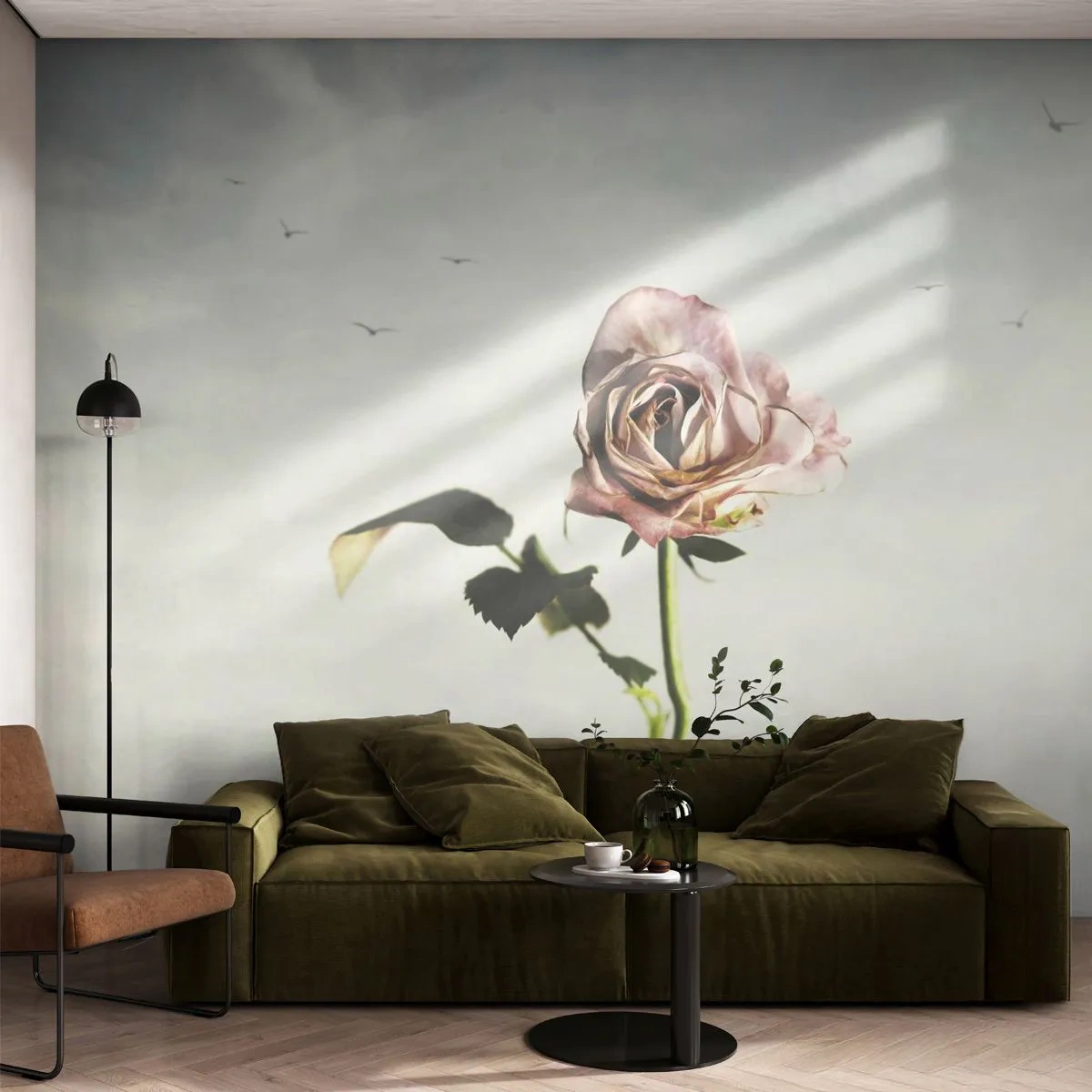 Självhäftande Fototapet Deluxe Sticker - Vårens välkomst - Reste sig, Blomma, Bit - 250x175 cm