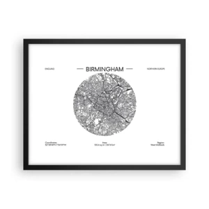 Affisch i svart ram - Birminghams anatomi - 50x40 cm
