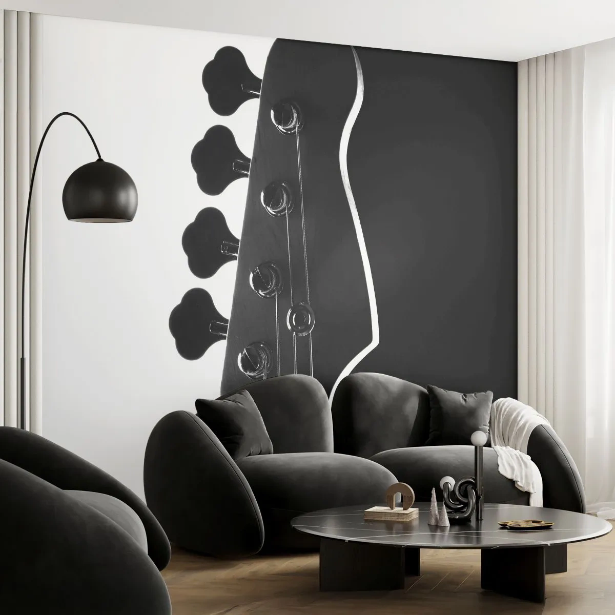 Fototapet Premium Canvas - Rocktystnad - Gitarr, musik, Modern - 350x256 cm