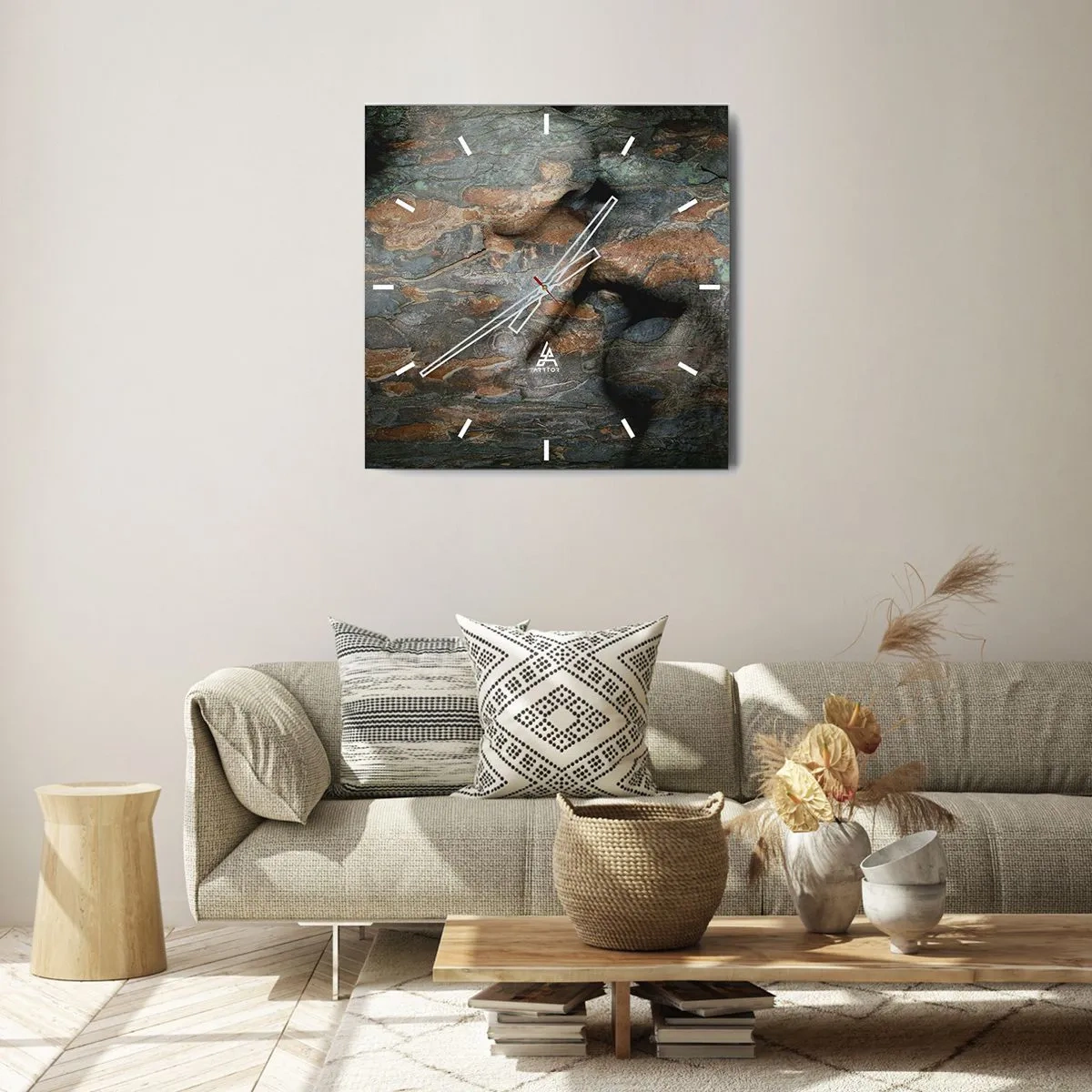 Väggklocka - Klocka på glas - Alltid tillsammans - 30x30 cm